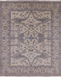Ivory Turkish Oushak Hand Knotted Wool Area Rug - 8' 1" X 9' 11" - Golden Nile
