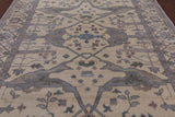 Ivory Turkish Oushak Hand Knotted Wool Area Rug - 8' 1" X 9' 11" - Golden Nile
