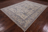 Ivory Turkish Oushak Hand Knotted Wool Area Rug - 8' 1" X 9' 11" - Golden Nile