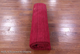 Red Square Persian Gabbeh Hand Knotted Wool Rug - 8' 0" X 8' 0" - Golden Nile