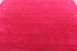 Red Square Persian Gabbeh Hand Knotted Wool Rug - 8' 0" X 8' 0" - Golden Nile