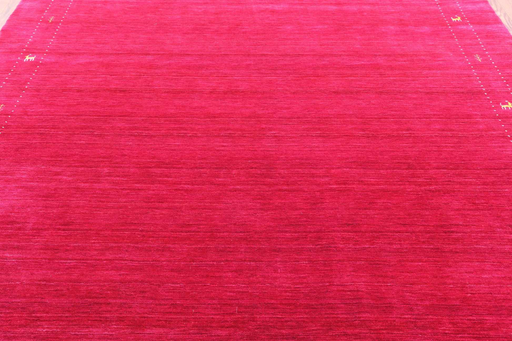 Red Square Persian Gabbeh Hand Knotted Wool Rug - 8' 0" X 8' 0" - Golden Nile