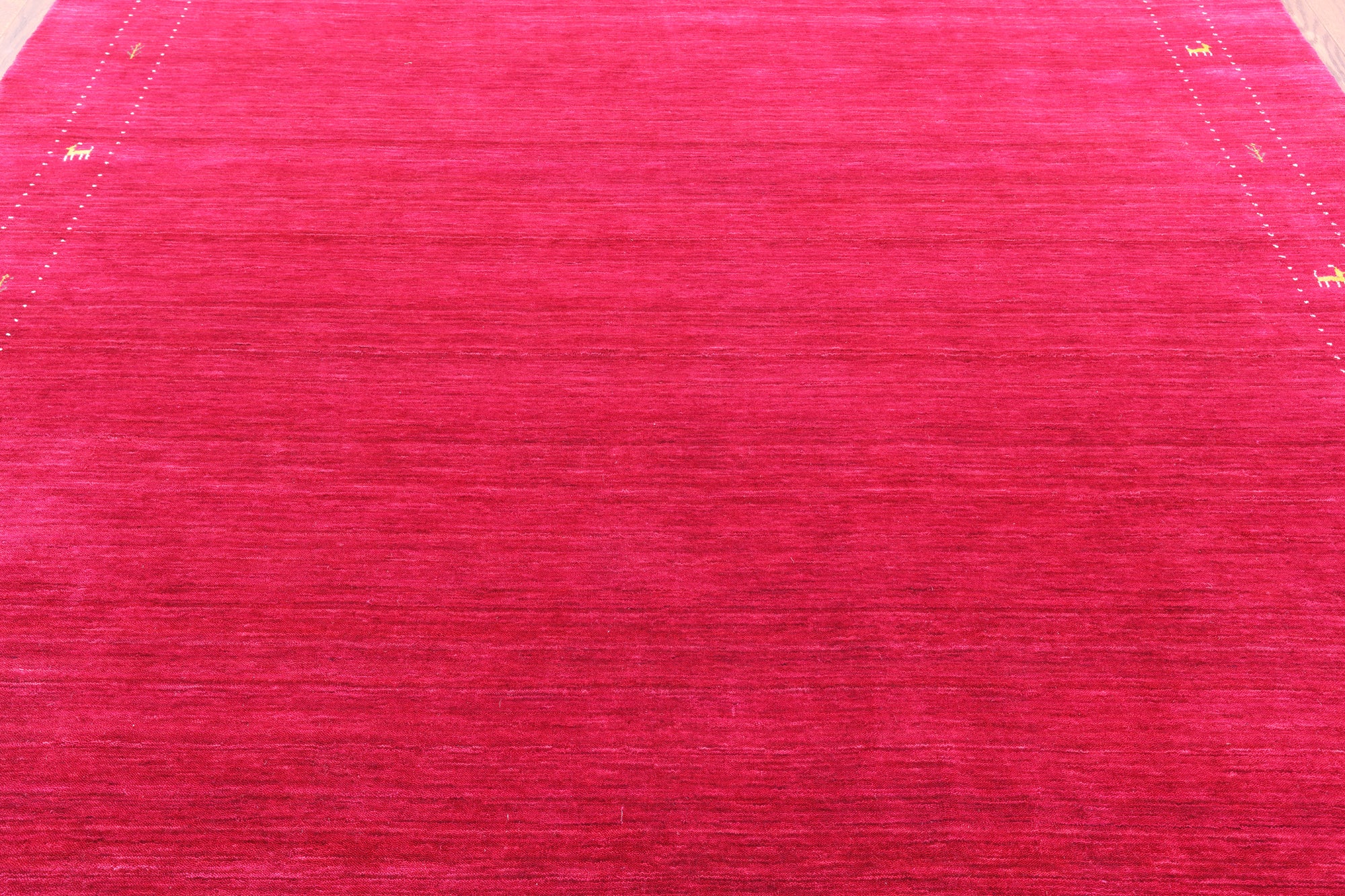 Red Square Persian Gabbeh Hand Knotted Wool Rug - 8' 0" X 8' 0" - Golden Nile