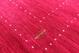Red Square Persian Gabbeh Hand Knotted Wool Rug - 8' 0" X 8' 0" - Golden Nile