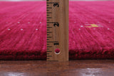 Red Square Persian Gabbeh Hand Knotted Wool Rug - 8' 0" X 8' 0" - Golden Nile