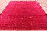 Red Square Persian Gabbeh Hand Knotted Wool Rug - 10' 0" X 10' 0" - Golden Nile