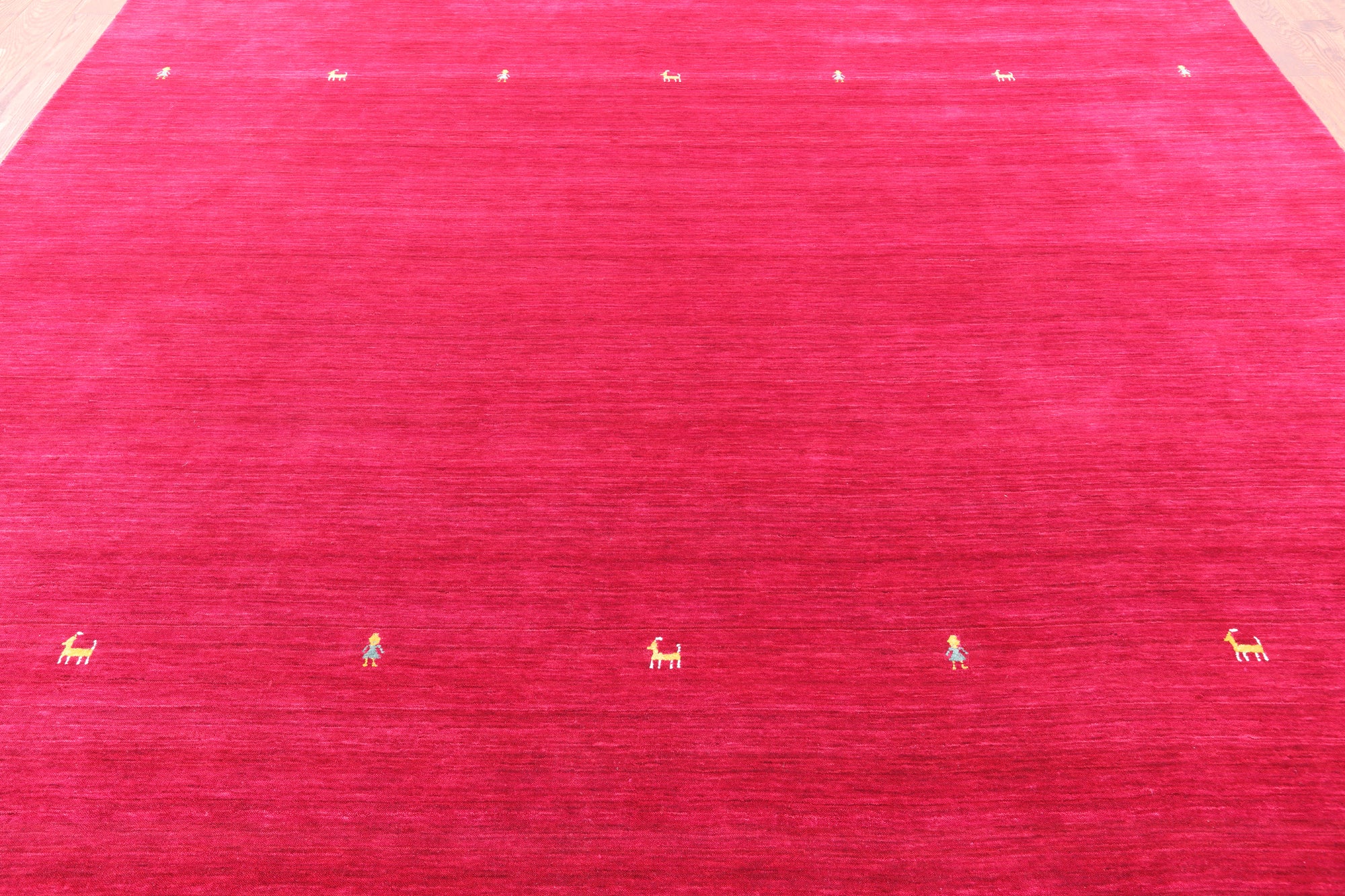 Red Square Persian Gabbeh Hand Knotted Wool Rug - 10' 0" X 10' 0" - Golden Nile