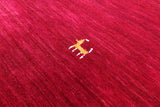 Red Square Persian Gabbeh Hand Knotted Wool Rug - 10' 0" X 10' 0" - Golden Nile