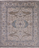 Ivory Turkish Oushak Handmade Wool Area Rug - 8' 2" X 9' 8" - Golden Nile