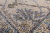 Ivory Turkish Oushak Handmade Wool Area Rug - 8' 2" X 9' 8" - Golden Nile
