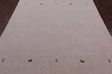 Ivory Persian Gabbeh Hand Knotted Wool Rug - 6' 0" X 9' 0" - Golden Nile