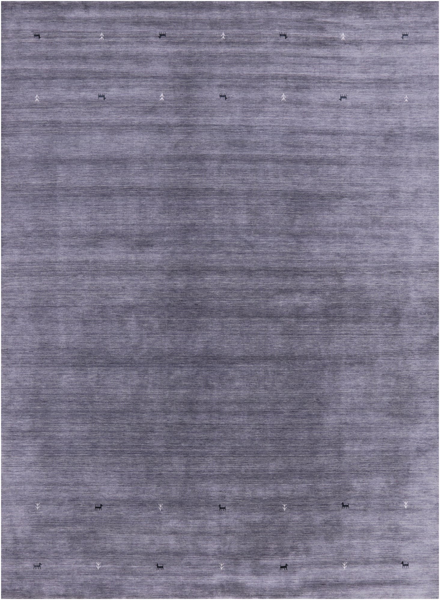 Grey Persian Gabbeh Hand Knotted Wool Rug - 10' 0" X 14' 0" - Golden Nile
