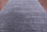 Grey Persian Gabbeh Hand Knotted Wool Rug - 10' 0" X 14' 0" - Golden Nile