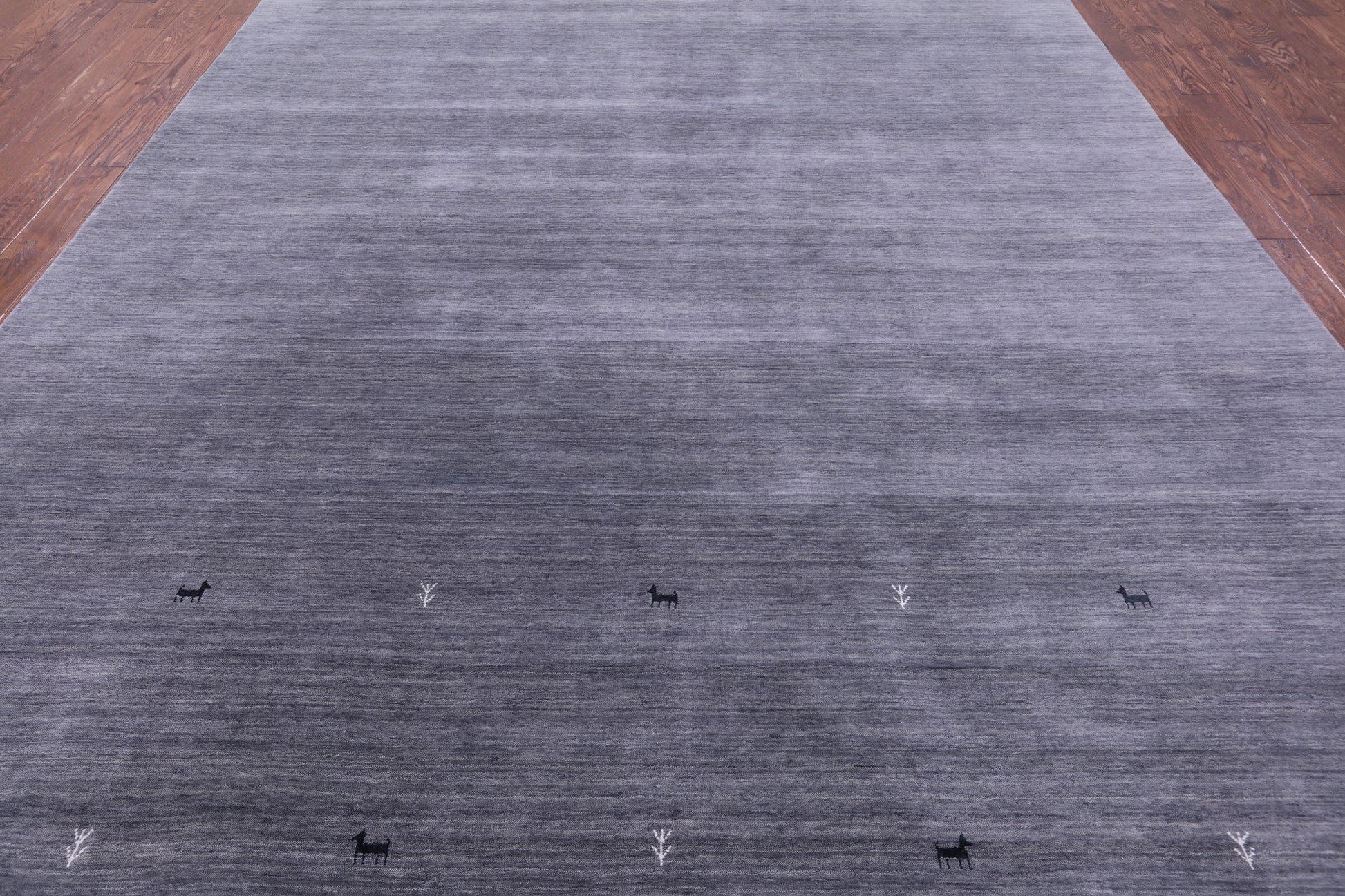Grey Persian Gabbeh Hand Knotted Wool Rug - 10' 0" X 14' 0" - Golden Nile