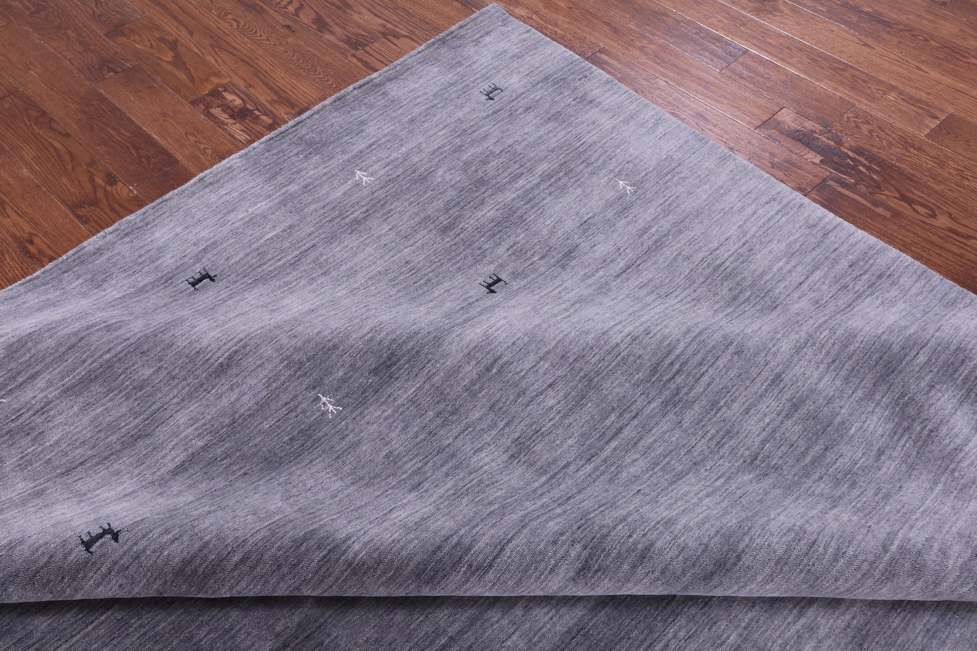 Grey Persian Gabbeh Hand Knotted Wool Rug - 10' 0" X 14' 0" - Golden Nile