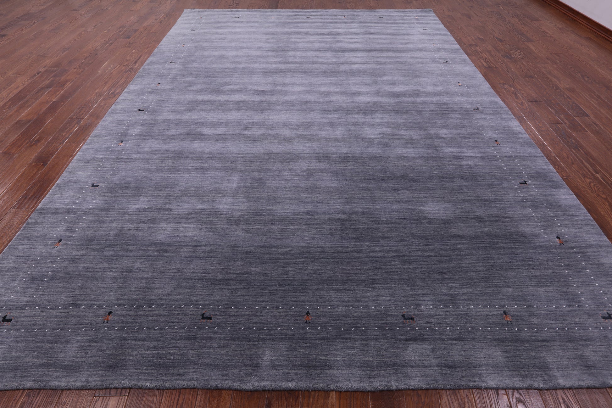 Grey Persian Gabbeh Hand Knotted Wool Rug - 10' 0" X 14' 0" - Golden Nile