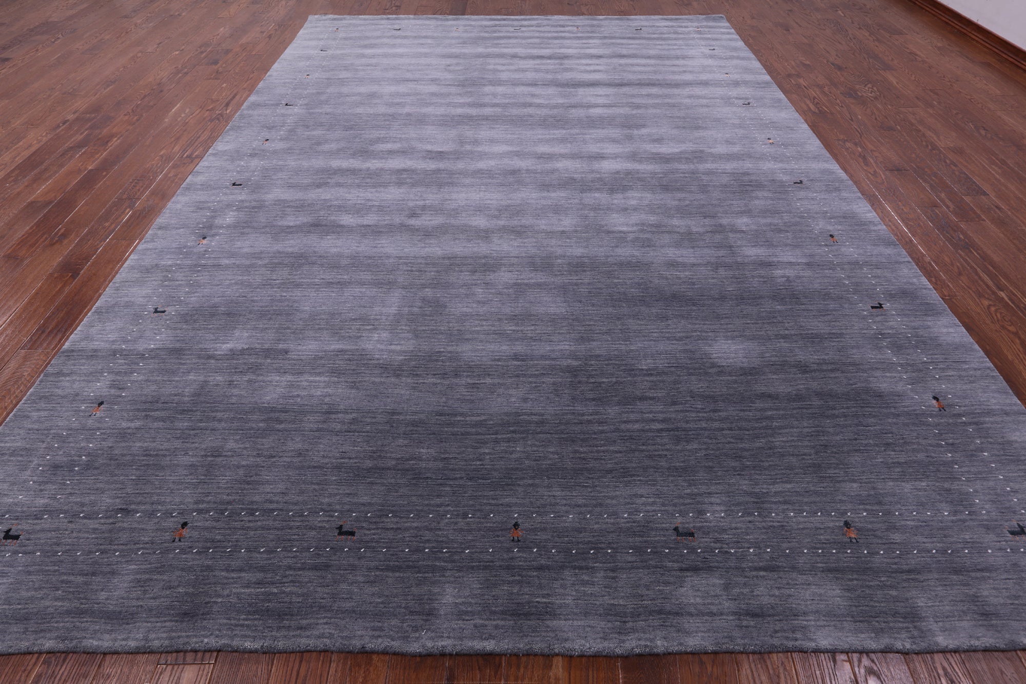 Grey Persian Gabbeh Hand Knotted Wool Rug - 10' 0" X 14' 0" - Golden Nile