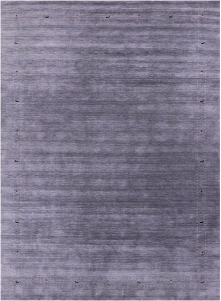 Grey Persian Gabbeh Hand Knotted Wool Rug - 10' 0" X 14' 0" - Golden Nile