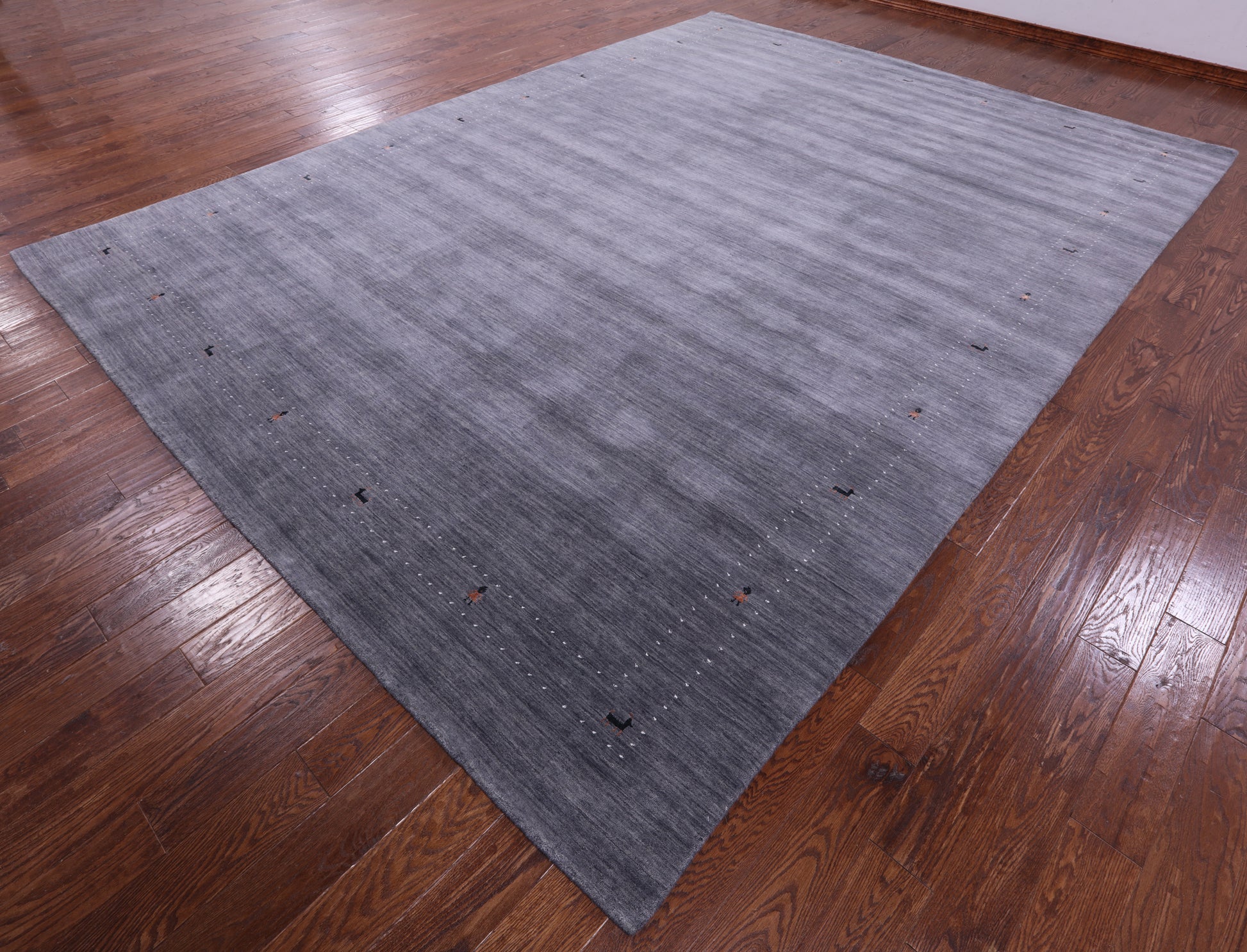 Grey Persian Gabbeh Hand Knotted Wool Rug - 10' 0" X 14' 0" - Golden Nile