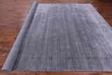 Grey Persian Gabbeh Hand Knotted Wool Rug - 10' 0" X 14' 0" - Golden Nile