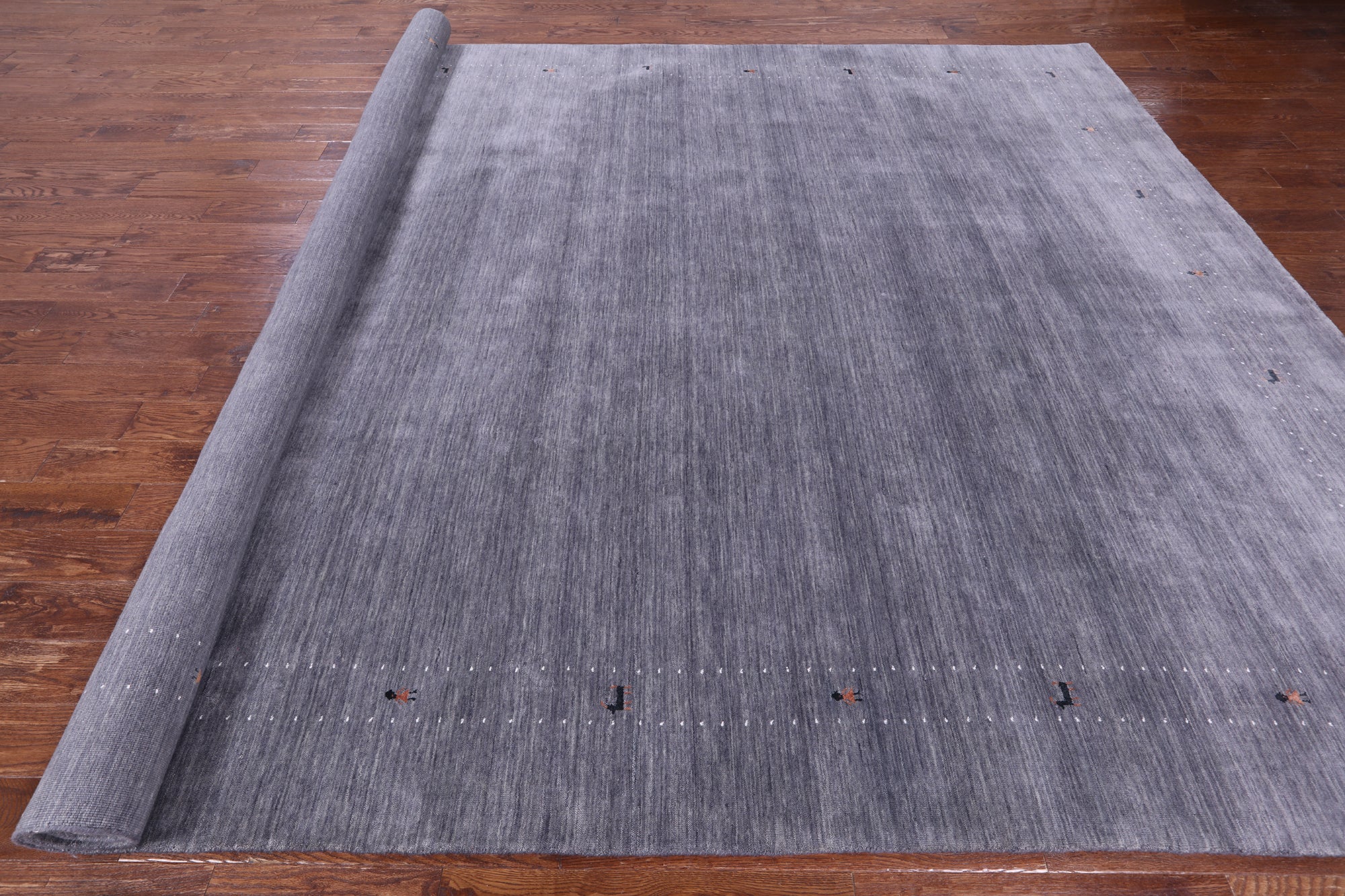Grey Persian Gabbeh Hand Knotted Wool Rug - 10' 0" X 14' 0" - Golden Nile