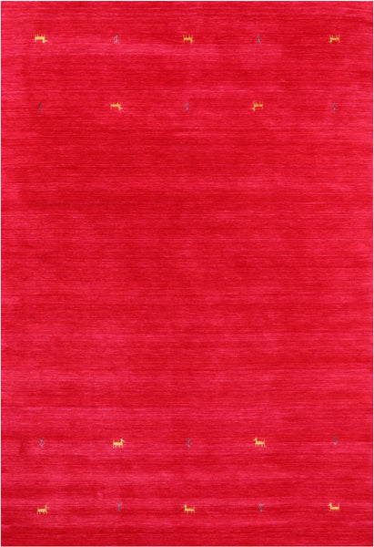 Red Persian Gabbeh Hand Knotted Wool Rug - 6' 0" X 9' 0" - Golden Nile