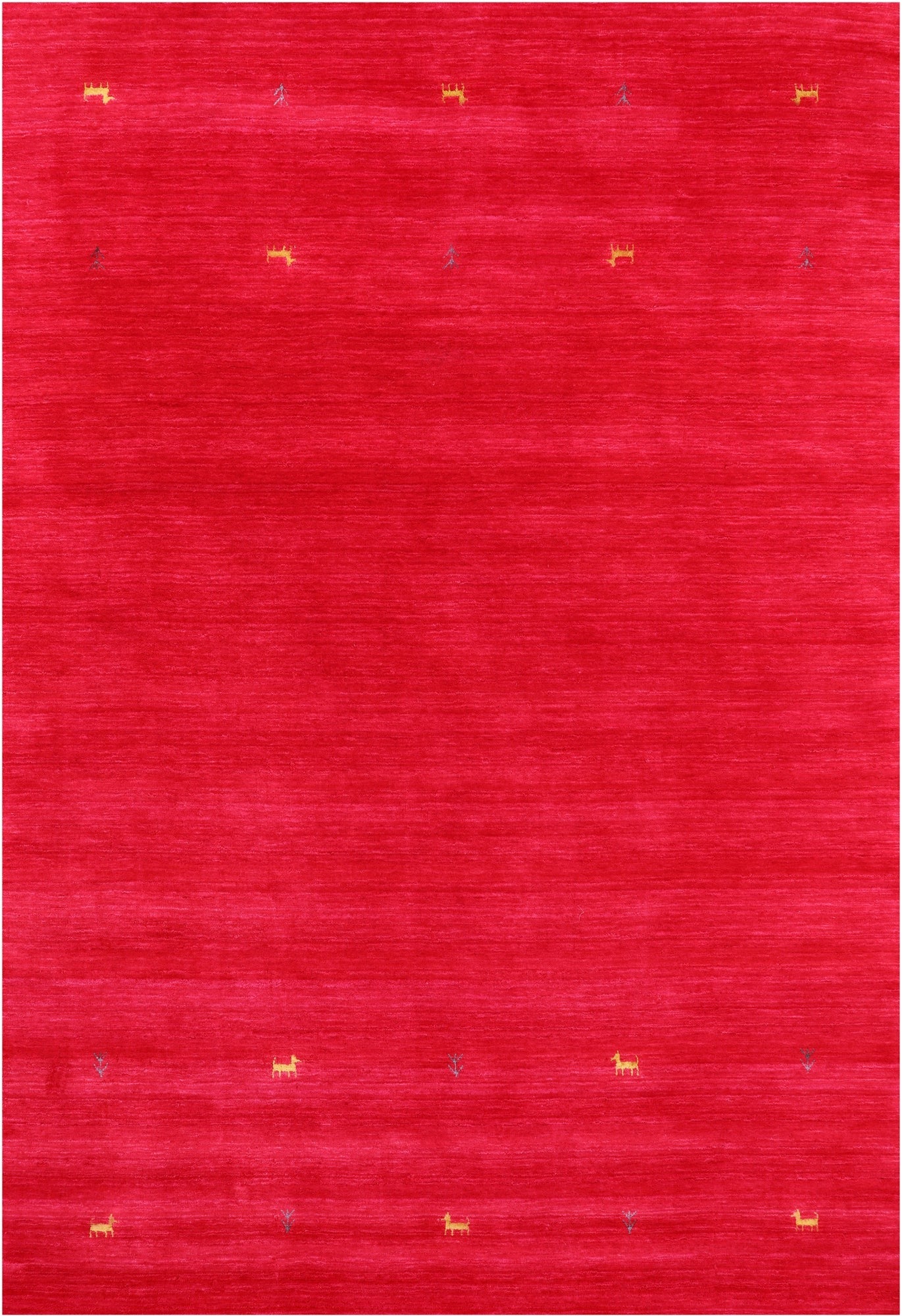 Red Persian Gabbeh Hand Knotted Wool Rug - 6' 0" X 9' 0" - Golden Nile