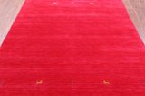 Red Persian Gabbeh Hand Knotted Wool Rug - 6' 0" X 9' 0" - Golden Nile