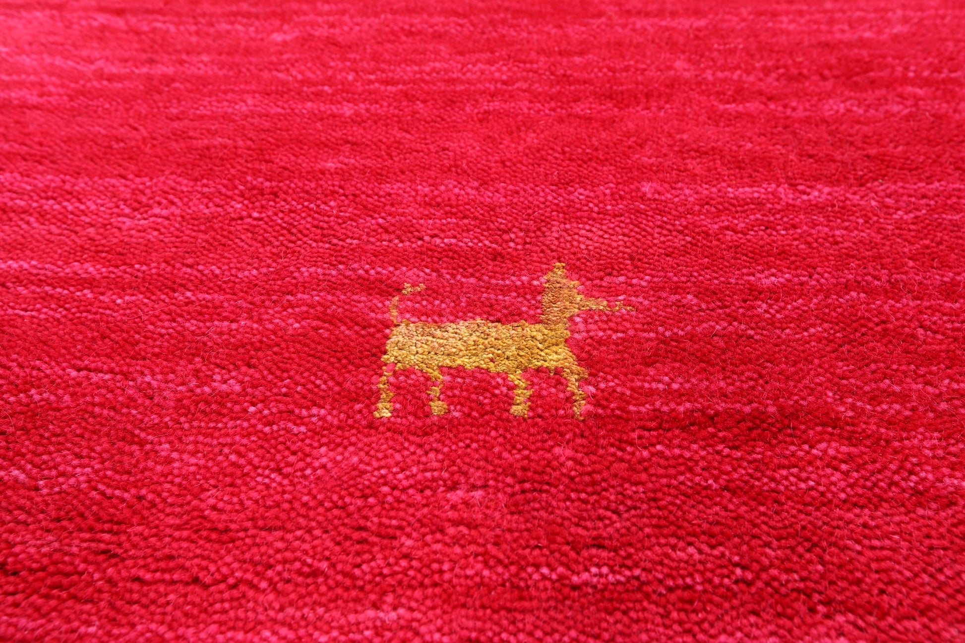 Red Persian Gabbeh Hand Knotted Wool Rug - 6' 0" X 9' 0" - Golden Nile