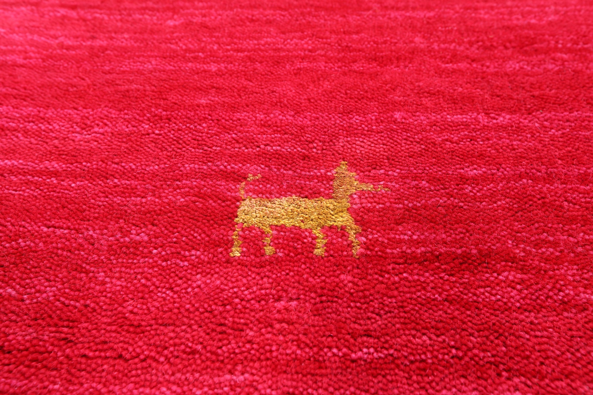 Red Persian Gabbeh Hand Knotted Wool Rug - 6' 0" X 9' 0" - Golden Nile