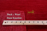 Red Persian Gabbeh Hand Knotted Wool Rug - 6' 0" X 9' 0" - Golden Nile