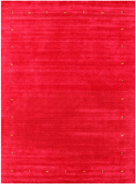 Red Persian Gabbeh Hand Knotted Wool Rug - 10' 0" X 14' 0" - Golden Nile