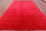 Red Persian Gabbeh Hand Knotted Wool Rug - 10' 0" X 14' 0" - Golden Nile
