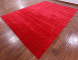 Red Persian Gabbeh Hand Knotted Wool Rug - 10' 0" X 14' 0" - Golden Nile