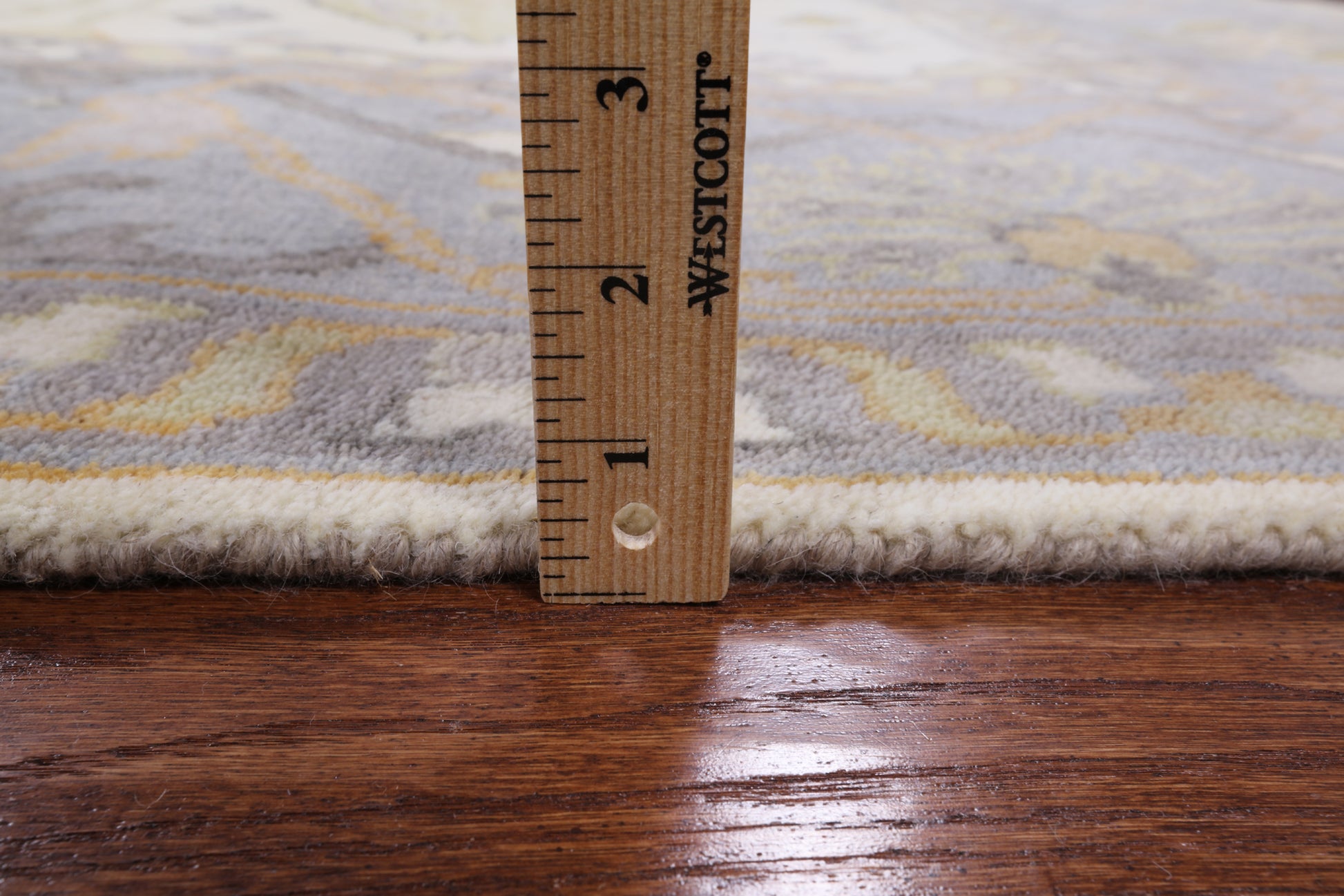 Ivory Turkish Oushak Hand Knotted Wool Area Rug - 8' 0" X 9' 9" - Golden Nile