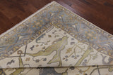 Ivory Turkish Oushak Hand Knotted Wool Area Rug - 8' 0" X 9' 9" - Golden Nile