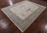 Ivory Turkish Oushak Hand Knotted Wool Area Rug - 8' 0" X 9' 9" - Golden Nile