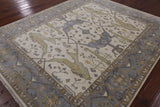 Ivory Turkish Oushak Hand Knotted Wool Area Rug - 8' 0" X 9' 9" - Golden Nile