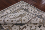 Ivory Turkish Oushak Hand Knotted Wool Area Rug - 8' 3" X 9' 9" - Golden Nile