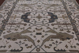 Ivory Turkish Oushak Hand Knotted Wool Area Rug - 8' 3" X 9' 9" - Golden Nile