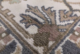 Ivory Turkish Oushak Hand Knotted Wool Area Rug - 8' 3" X 9' 9" - Golden Nile