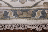 Ivory Turkish Oushak Hand Knotted Wool Area Rug - 8' 3" X 9' 9" - Golden Nile