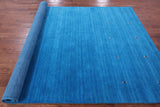 Blue Persian Gabbeh Hand Knotted Wool Rug - 6' 0" X 9' 0" - Golden Nile