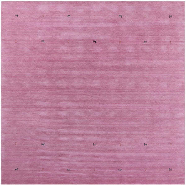 Pink Square Persian Gabbeh Hand Knotted Wool Rug - 10' 0" X 10' 0" - Golden Nile