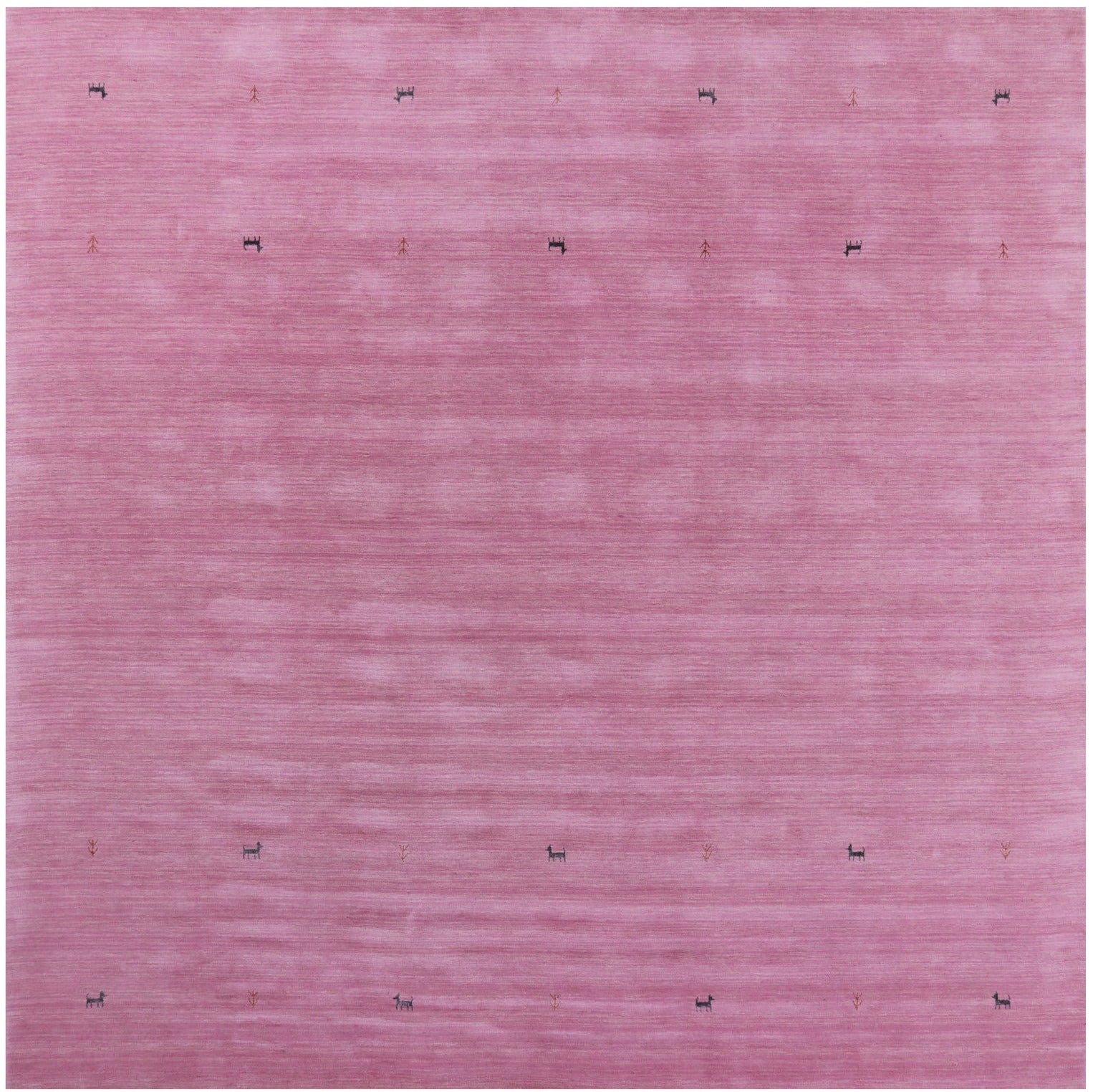 Pink Square Persian Gabbeh Hand Knotted Wool Rug - 10' 0" X 10' 0" - Golden Nile