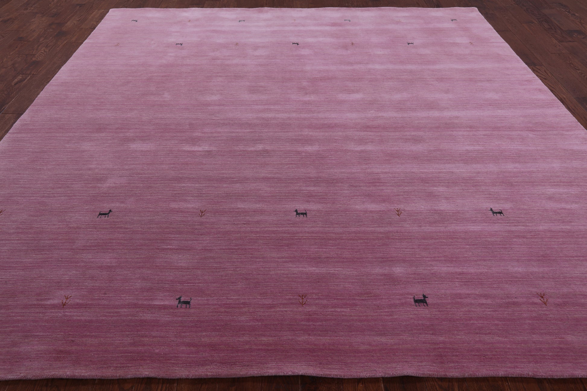 Pink Square Persian Gabbeh Hand Knotted Wool Rug - 10' 0" X 10' 0" - Golden Nile