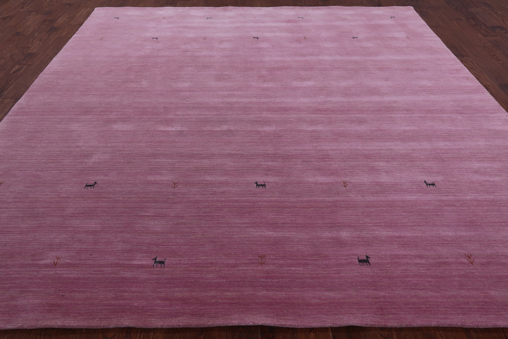 Pink Square Persian Gabbeh Hand Knotted Wool Rug - 10' 0" X 10' 0" - Golden Nile
