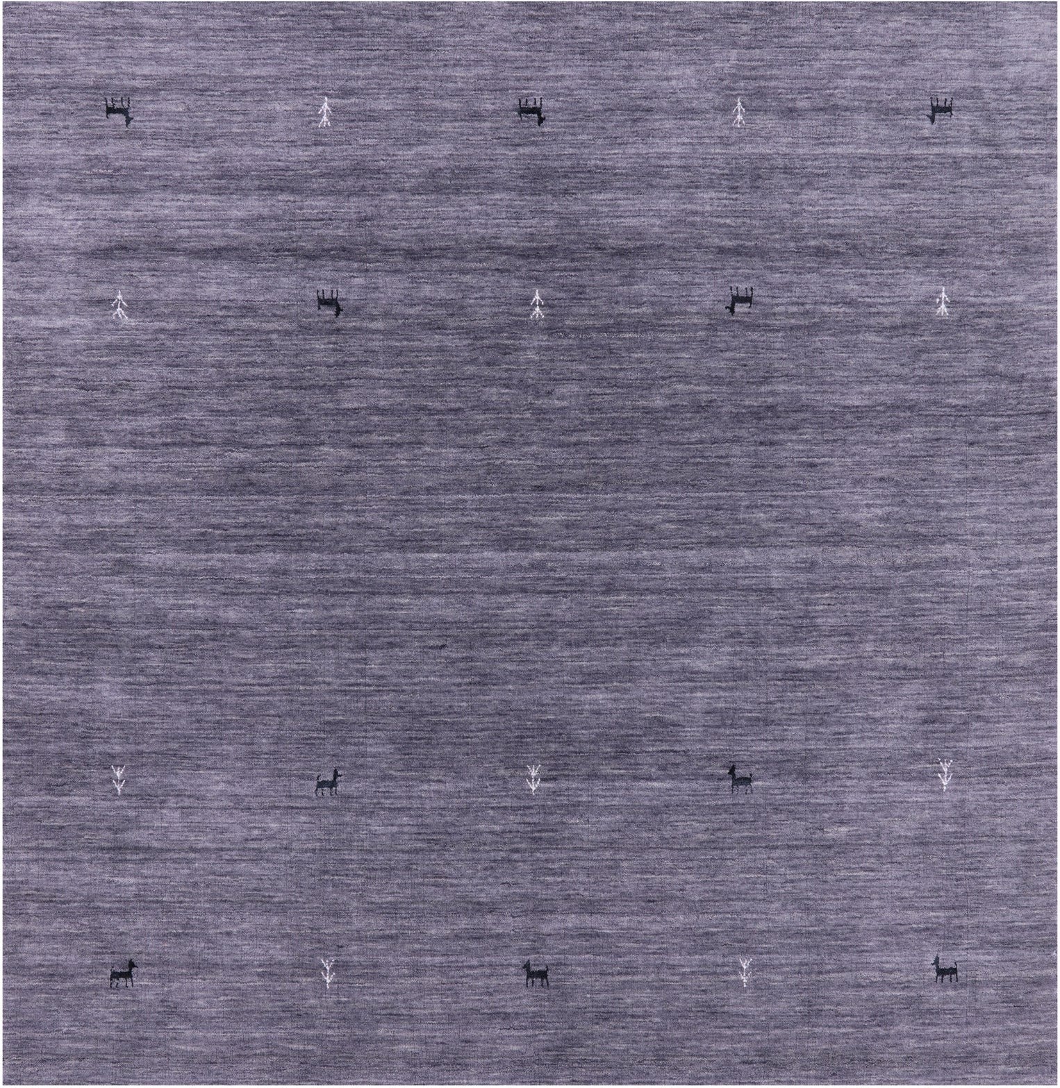 Grey Square Persian Gabbeh Hand Knotted Wool Rug - 6' 0" X 6' 0" - Golden Nile