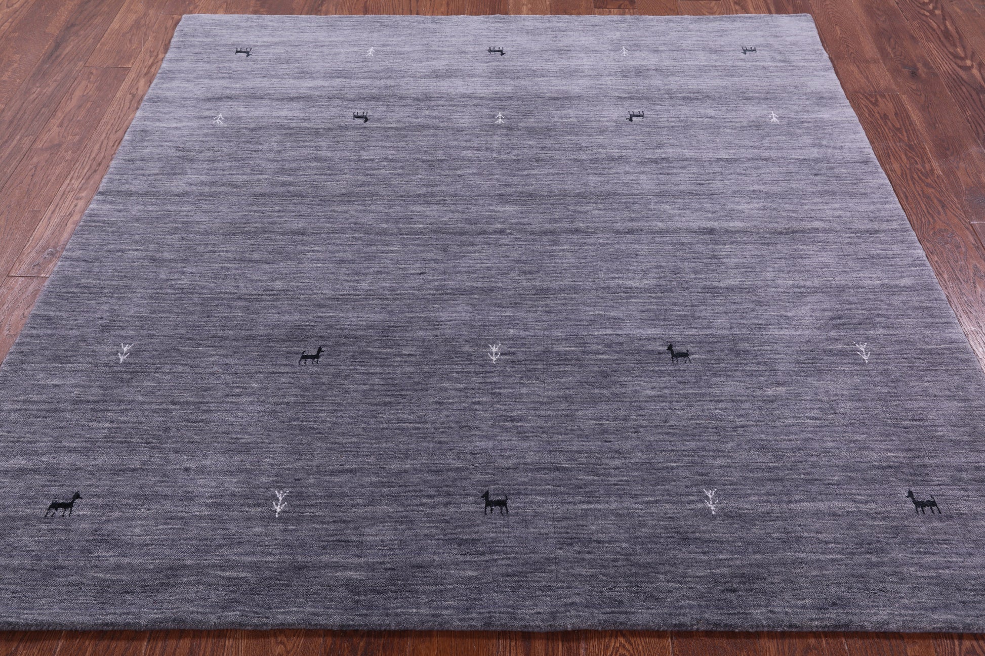 Grey Square Persian Gabbeh Hand Knotted Wool Rug - 6' 0" X 6' 0" - Golden Nile