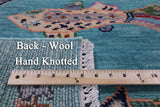 Blue Fish Design Persian Gabbeh Hand Knotted Wool Rug - 5' 1" X 8' 2" - Golden Nile